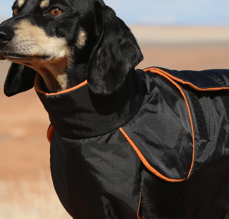 Black Anorak with Orange Fleece Lining - Image 2